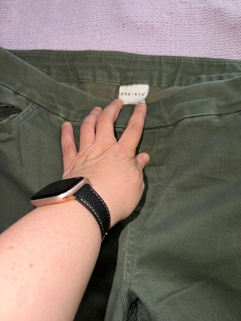 Ava & Viv Military Olive Straight-Leg Trousers